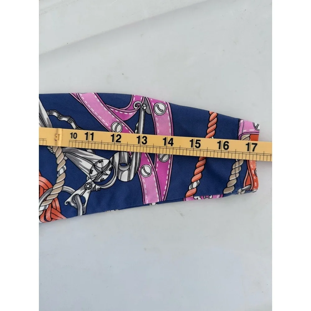 J.McLaughlin Signature Catalina Cloth Equestrian Rope Belt Shirt Royal Blue Smal - Picture 9 of 10